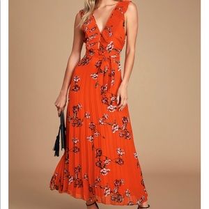 Lulu’s Loved by You Orange Dress size M NWT